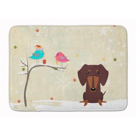 Carolines Treasures Christmas Presents Dachshund Chocolate Machine Washable Memory Foam Mat BB2603RUG